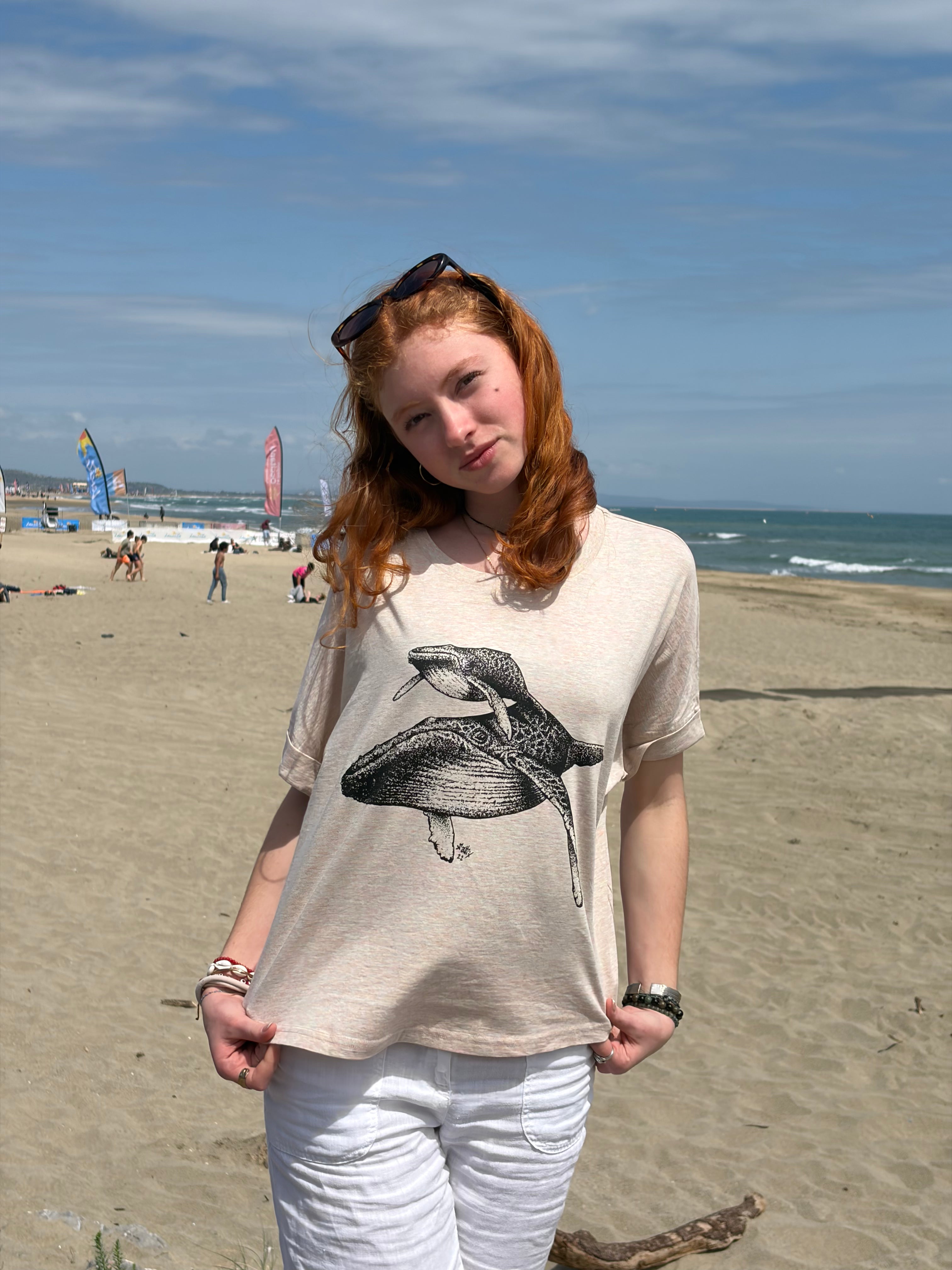 TEE-SHIRT FEMME BALEINES