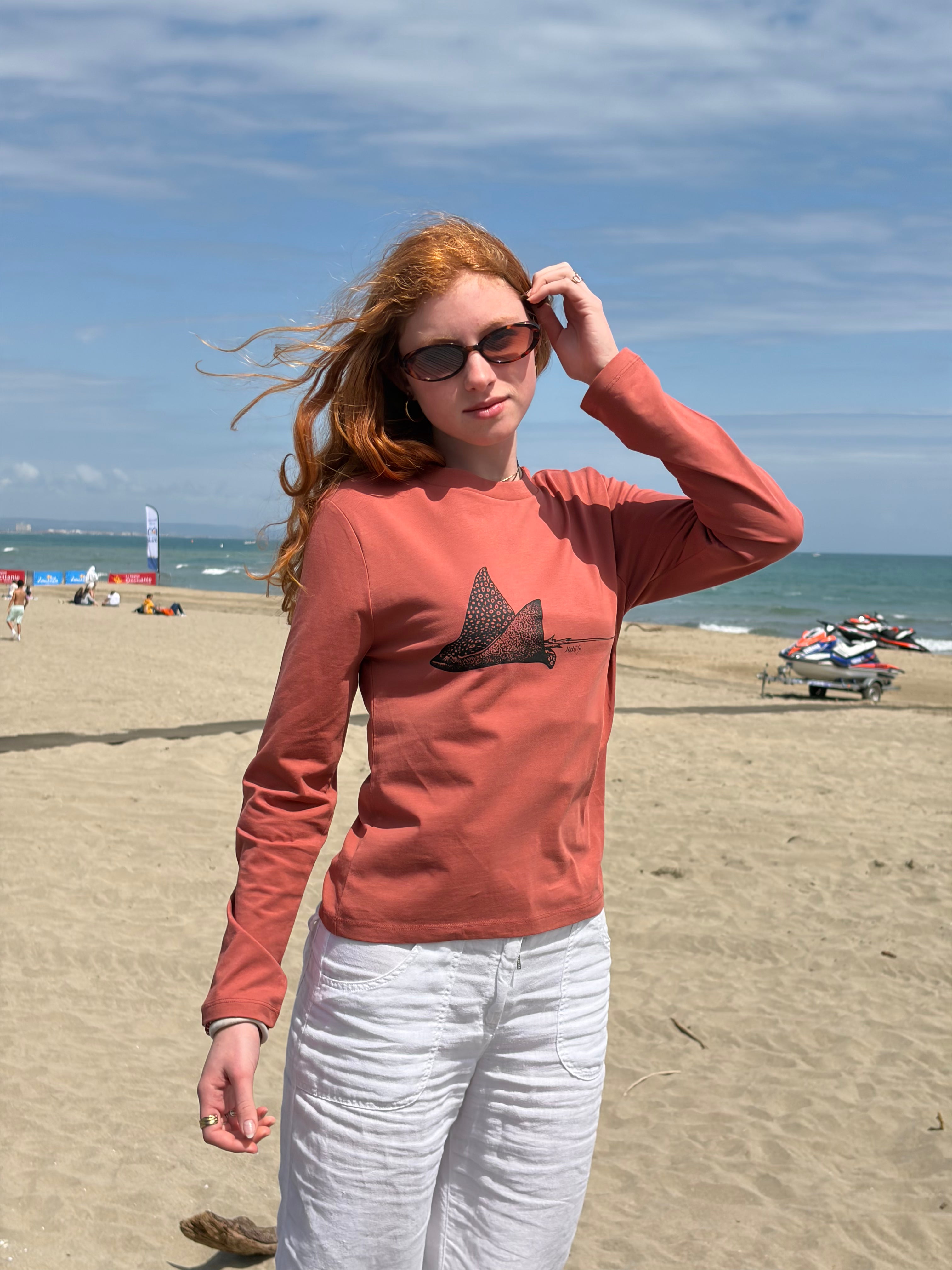 TEE-SHIRT FEMME MANCHES LONGUES RAIE