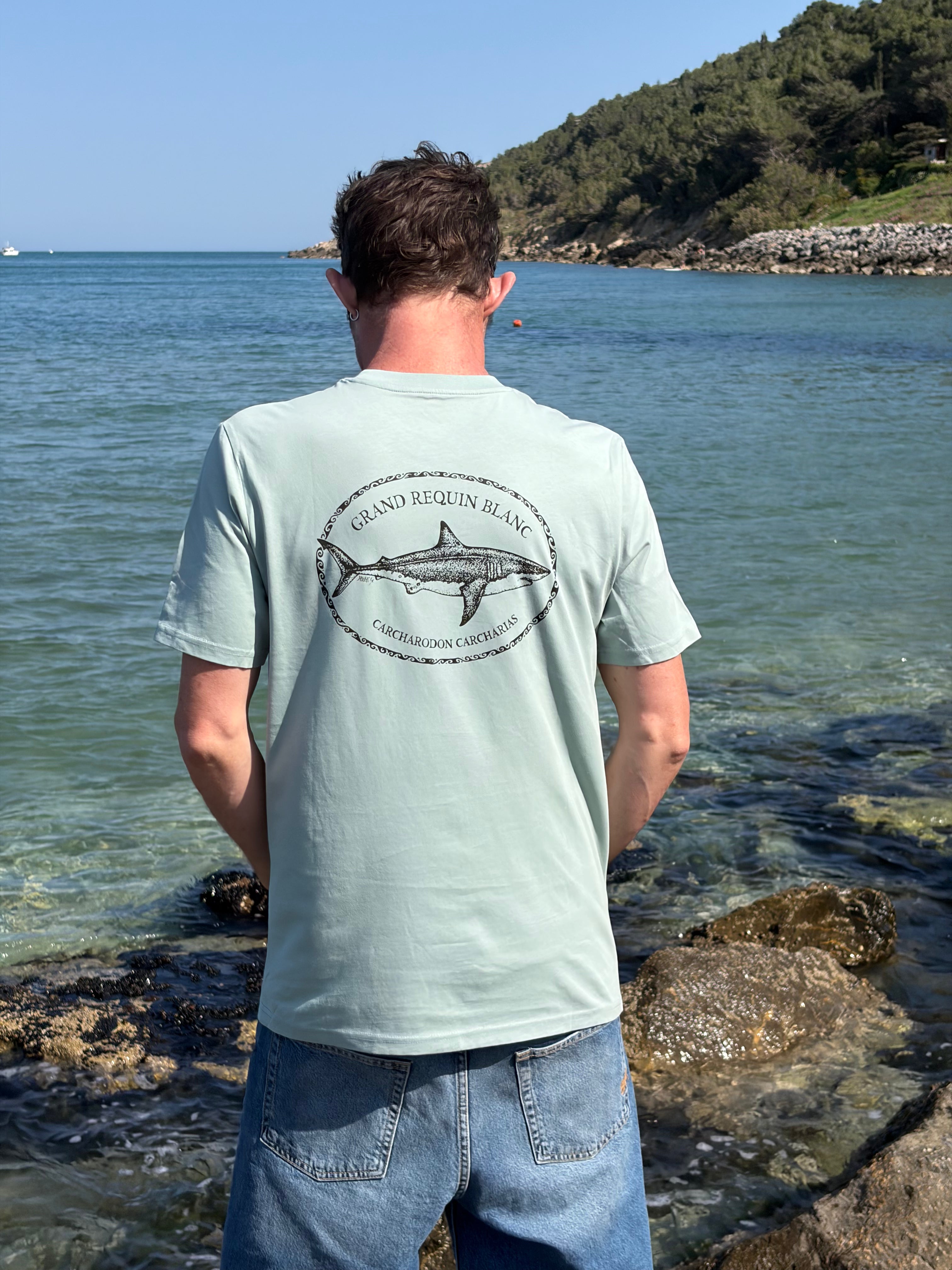 TEE-SHIRT HOMME REQUIN BLANC