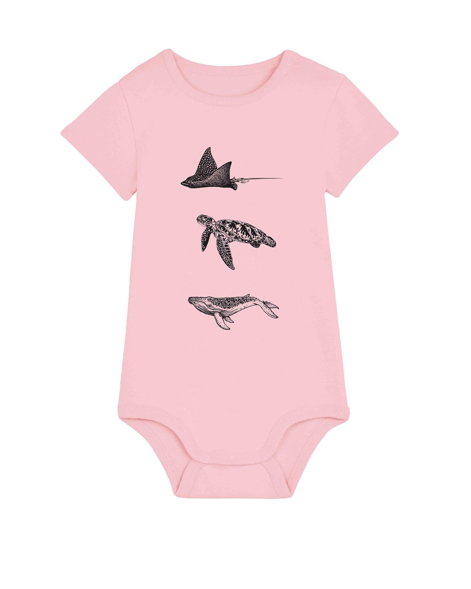 BODY BEBE RAIE - TORTUE VERTE - BALEINE
