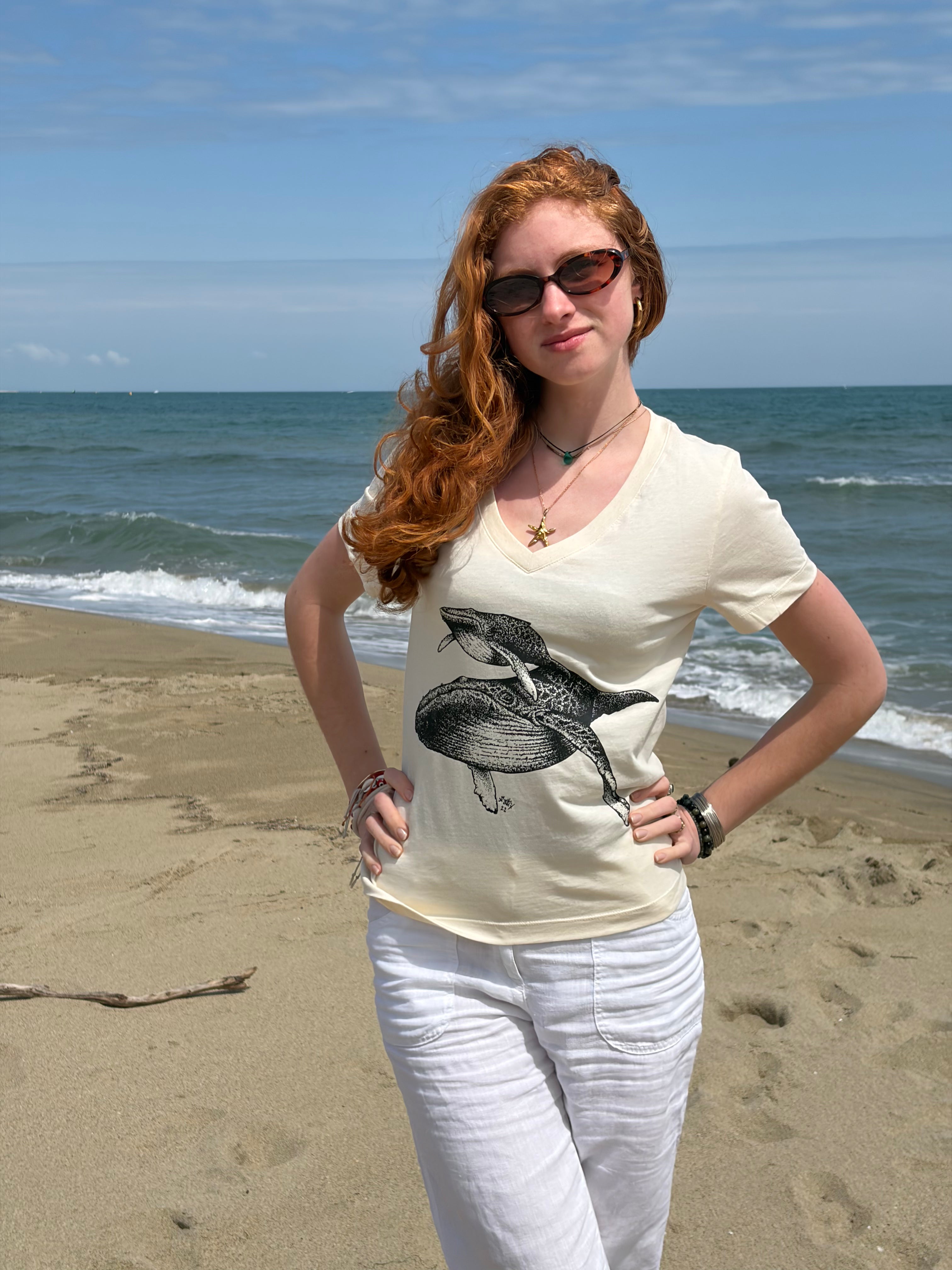 TEE-SHIRT FEMME BALEINES