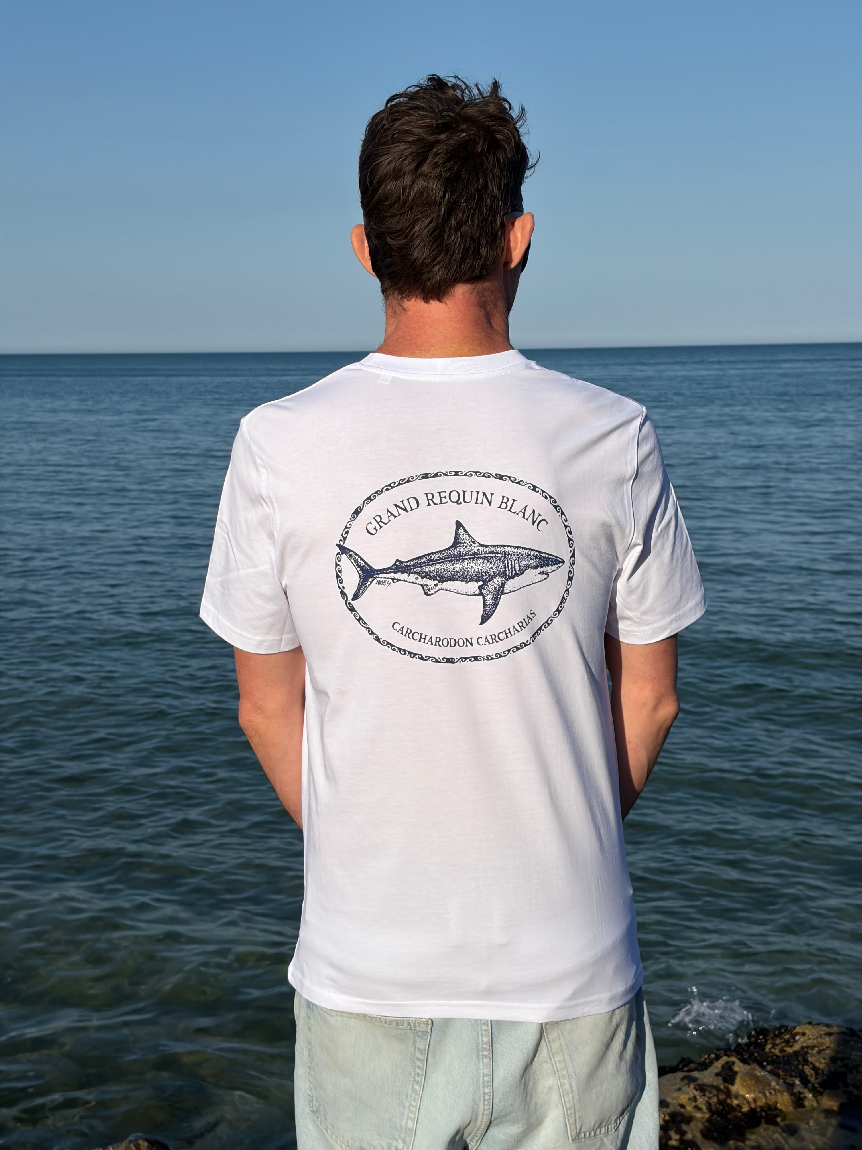TEE-SHIRT HOMME REQUIN BLANC